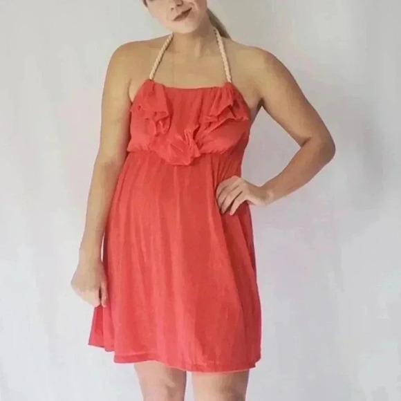Derek Heart Red Flowy Tunic Dress - L - Picture 1 of 6